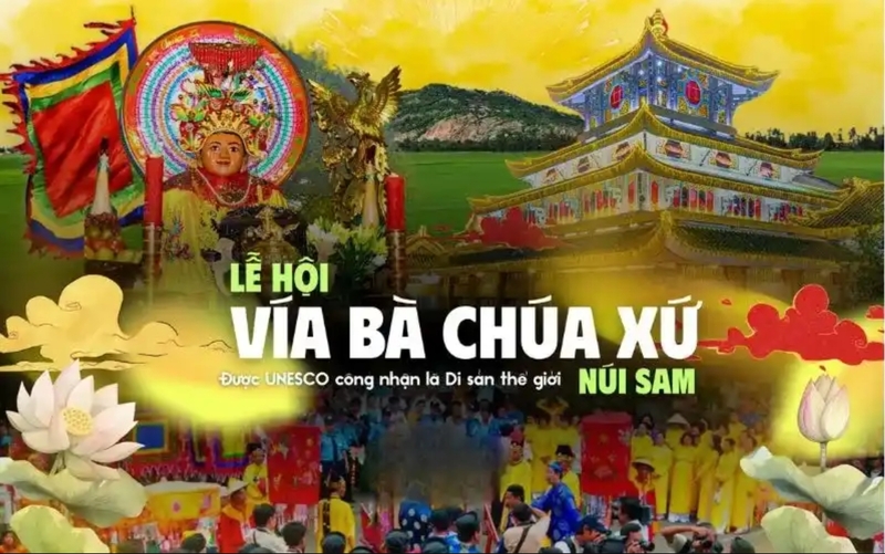 Lễ hội Vía Bà Chúa Xứ Núi Sam thu hút đông đảo du khách nhờ không gian linh thiêng, nghi lễ đặc sắc và giá trị văn hóa lâu đời. 