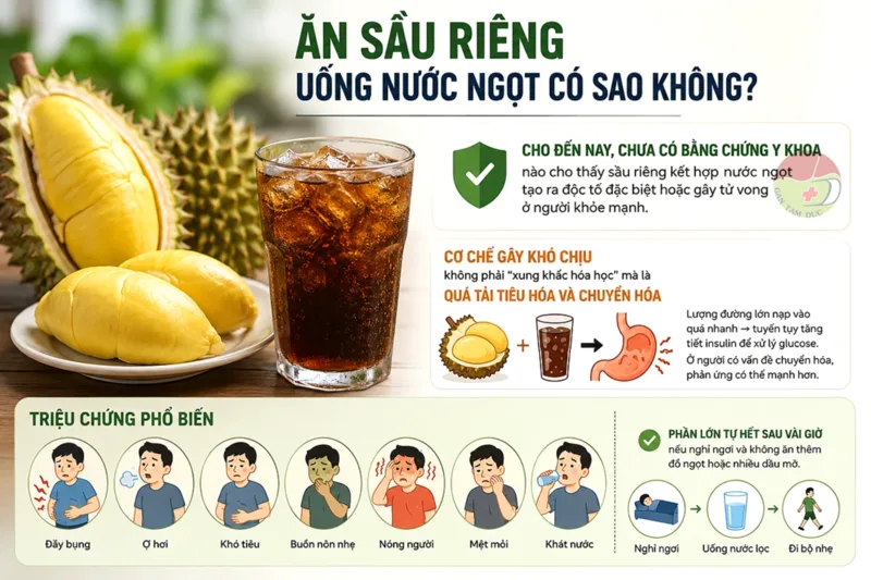 Ăn quá nhiều sầu riêng hoặc kết hợp thường xuyên với món nhiều đường có thể làm tăng tổng năng lượng nạp vào.