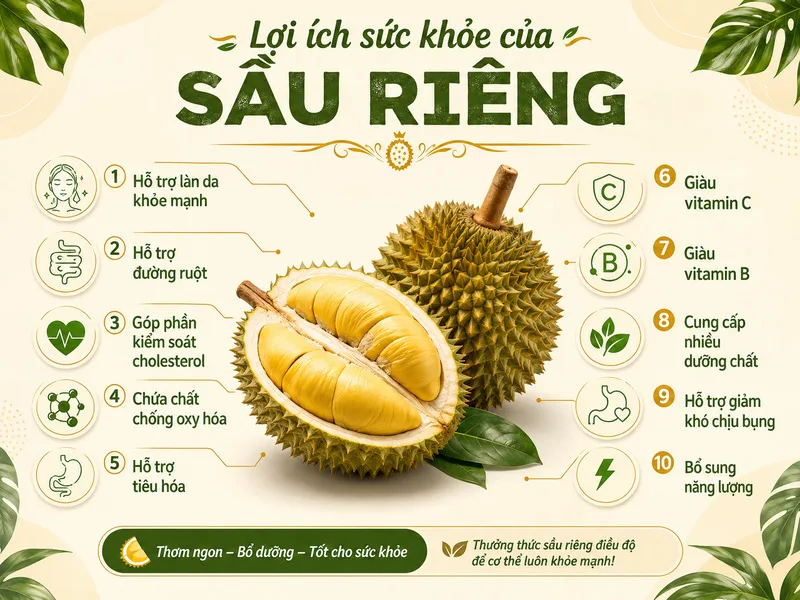 Sầu riêng được xem là “vua của các loại trái cây” và có hàm lượng dinh dưỡng rất cao