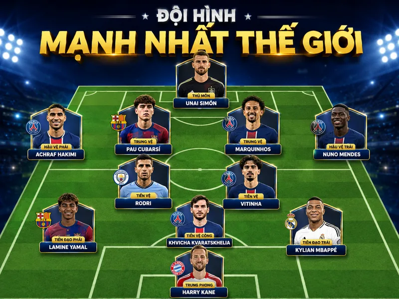 Đội hình mạnh nhất thế giới cần được đánh giá dựa trên phong độ, danh hiệu, khả năng phối hợp và giá trị chiến thuật.
