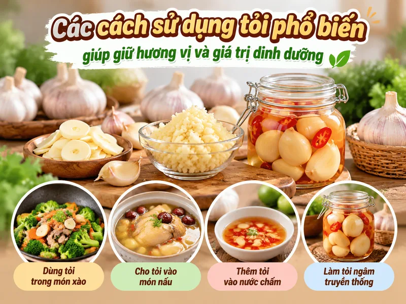 Các cách sử dụng tỏi phổ biến giúp giữ hương vị và giá trị dinh dưỡng